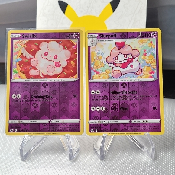 Swirlix 067/198 & Slurpuff 068/198 Pokemon TCG Reverse Holo Rare - Picture 1 of 2